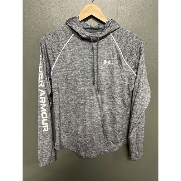 Under Armour Hoodie Womens Medium Gray Pullover Gym Training - Picture 1 of 3